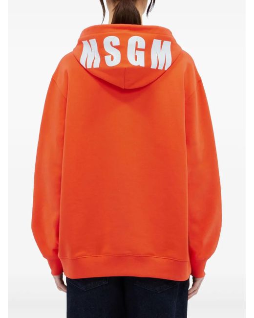 Sudadera con capucha y logo MSGM de color Orange
