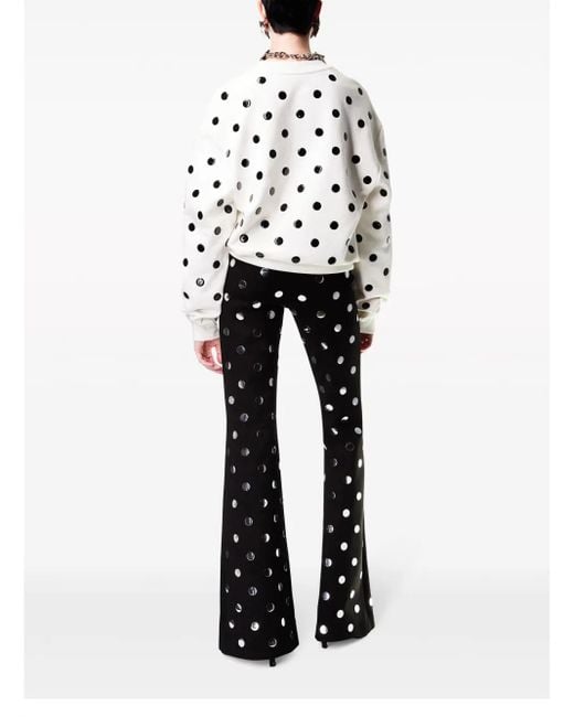 Area White Polka-Dot Cotton Sweatshirt