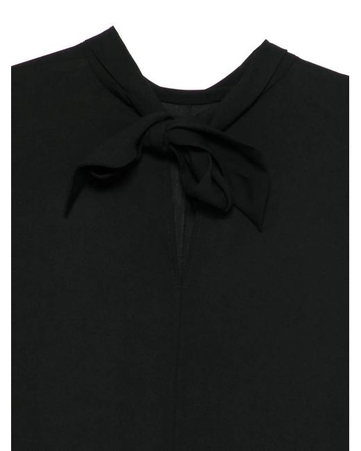 Aspesi Black Tie-Neck Blouse