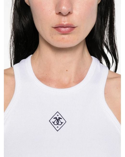 Seafarer White Logo Print Top