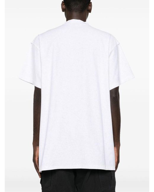 Balenciaga White Mélange-effect Cotton T-shirt