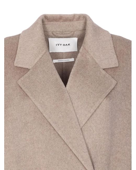 IVY & OAK Natural Double-Breasted Woll Coat