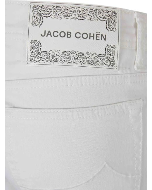 Jacob Cohen White Logo-Patch Jeans for men