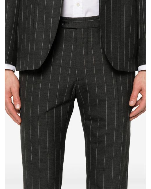 Tagliatore Black Pinstriped Suit for men