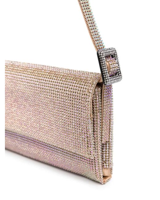 Benedetta Bruzziches Gray Vittissima Rhinestone-Embellished Shoulder Bag