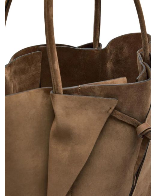 Gabriela Hearst Brown Marija Suede Knotted-Strap Tote Bag