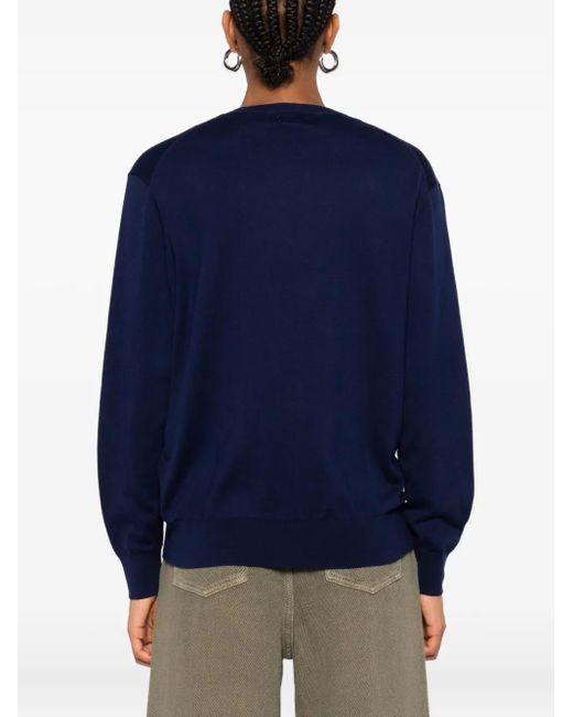 Maglione Con Ricamo E Scollo A V di Polo Ralph Lauren in Blue