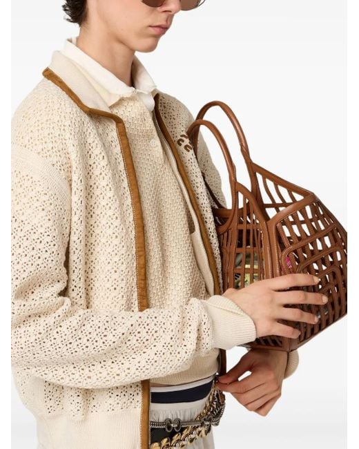 Miu Miu Natural Crochet Workmanship Cardigan
