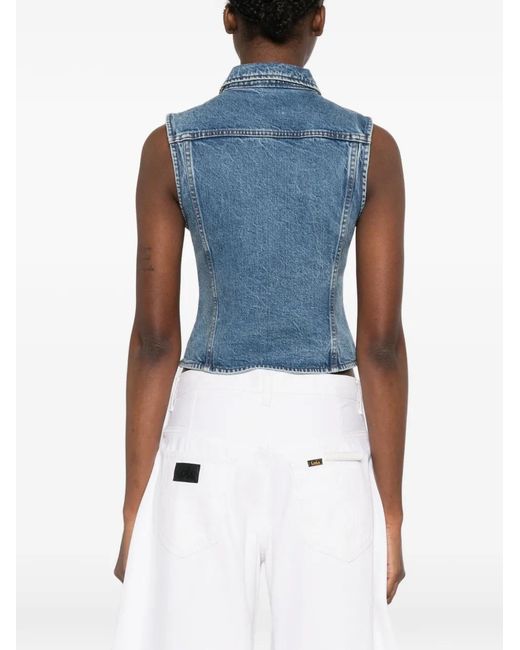 Lois Blue Buttoned Gilet