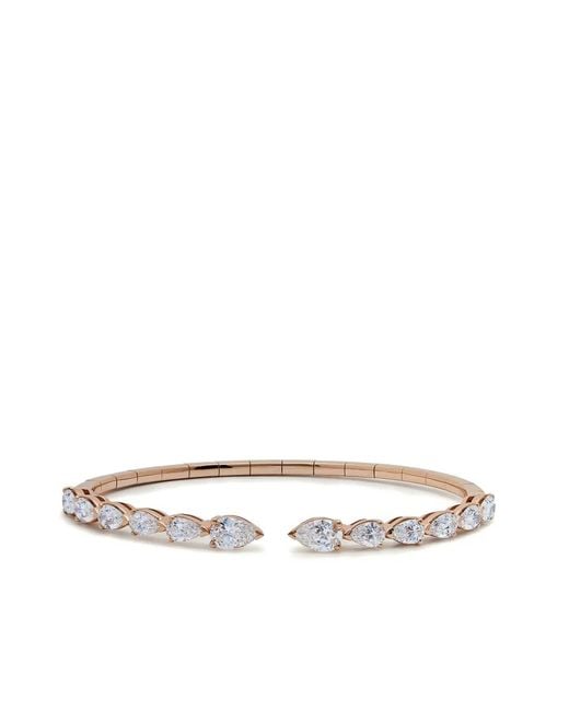 Jewels Aficionado White 18Kt Rose Diamond Cuff Bracelet