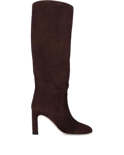 Stuart Weitzman Brown Stiefel mit Blockabsatz 85mm