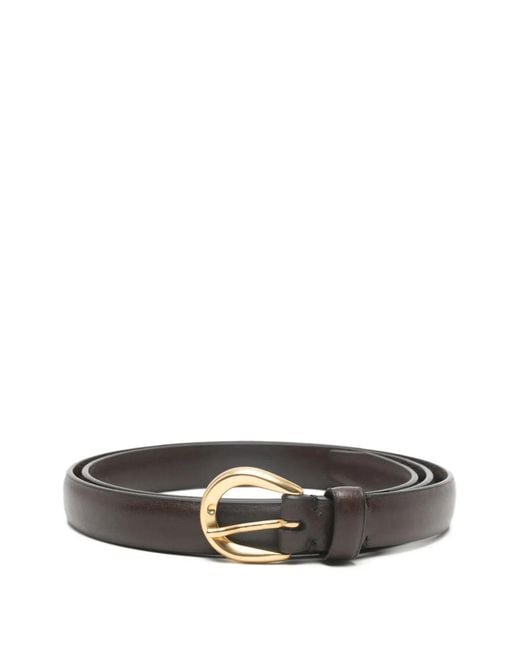 Lardini White Round-Buckle Belt for men