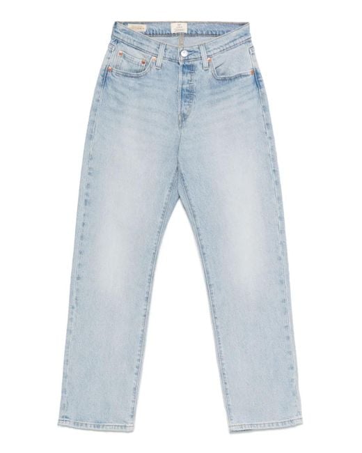 Levi's 501 Jeans Met Vijf Zakken in het Blue