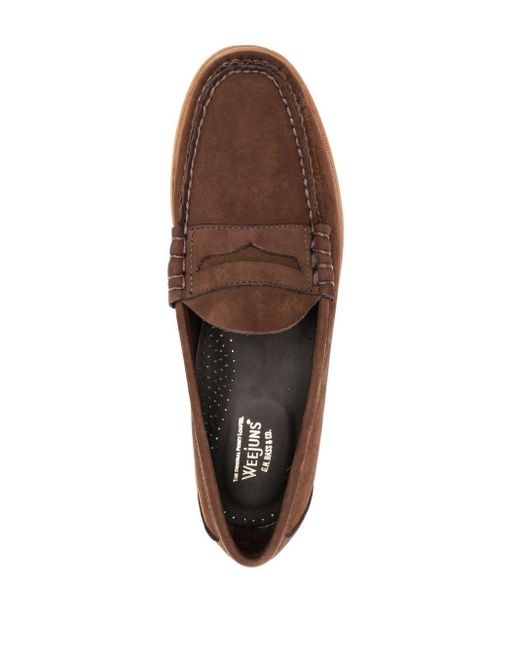 G.H.BASS Brown Heritage Penny-slot Loafers for men