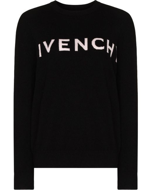 Jersey con logo en intarsia Givenchy de color Black