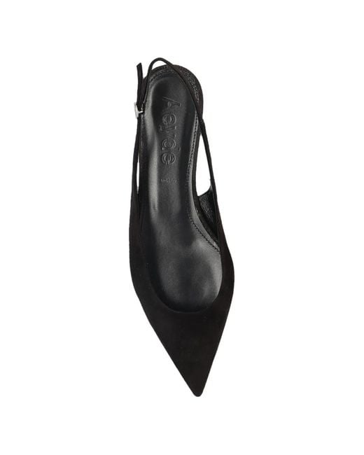 Aeyde Black Annora Pointed Flat Pumps