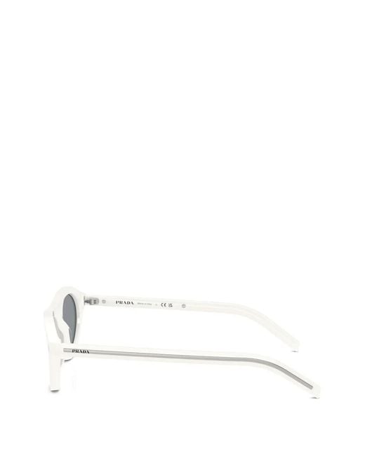 Prada White Irregular-Frame Sunglasses
