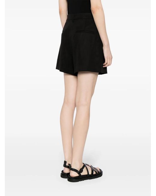 Reformation Black High-Rise Lyocell Shorts