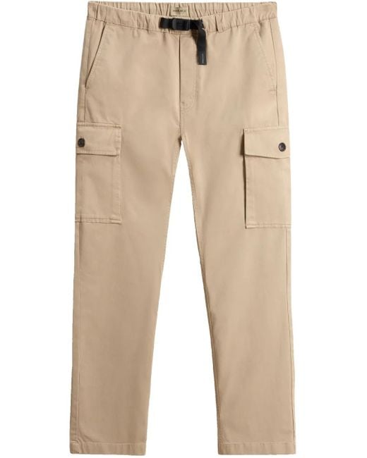 Woolrich Natural Cargo Trousers for men