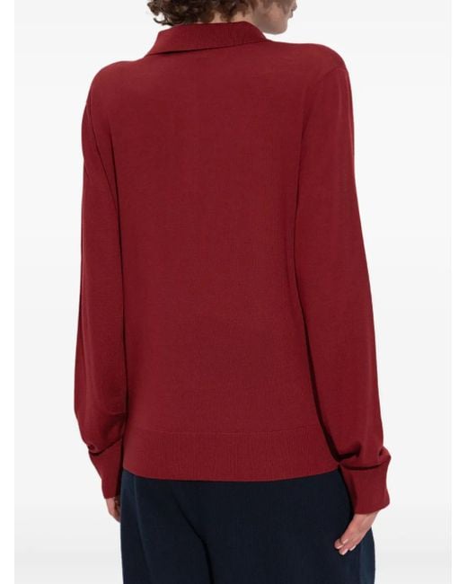 DSquared² Red Long-Sleeve Polo Top