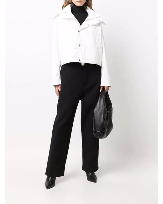 AMI White Cropped Waterproof Jacket