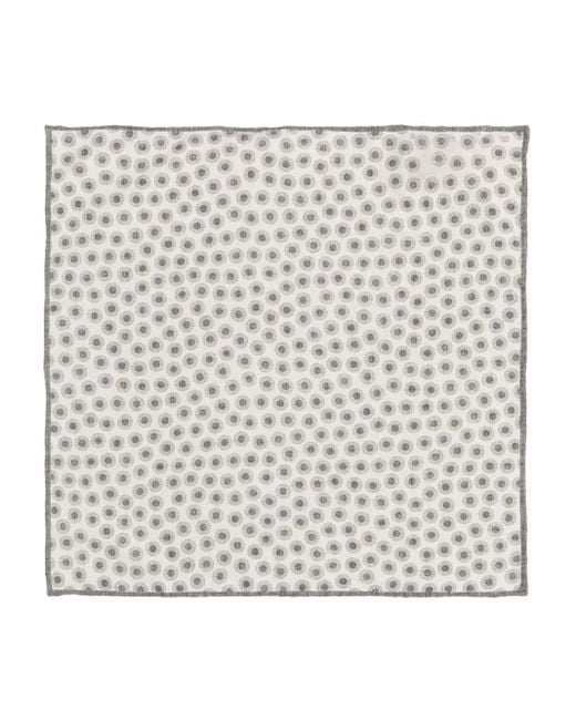 Brunello Cucinelli White Polka-Dot Pocket Square for men