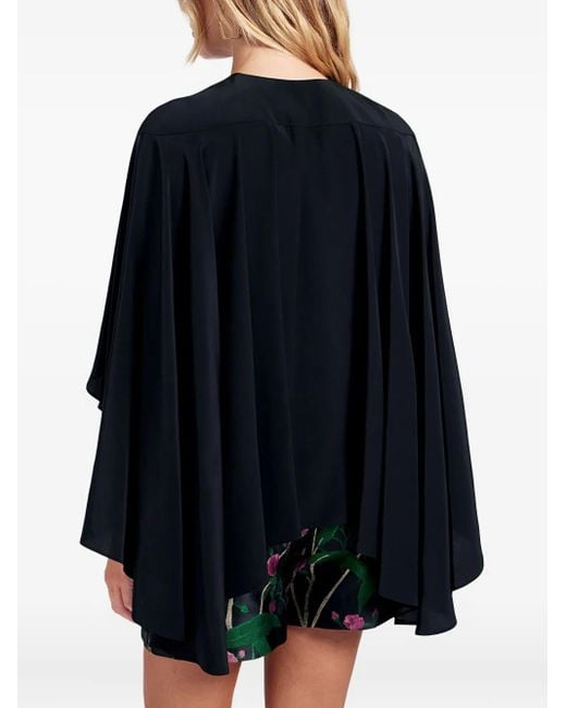LaDoubleJ Black Ruffled Silk Blouse