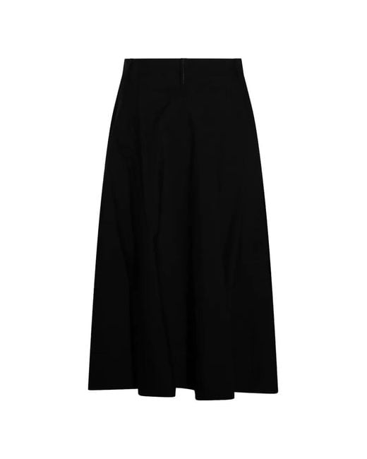 Brunello Cucinelli Black Button Flared Skirt