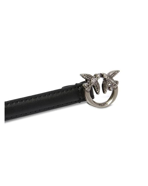 Pinko White Thin Belt With Love Birds Buckle