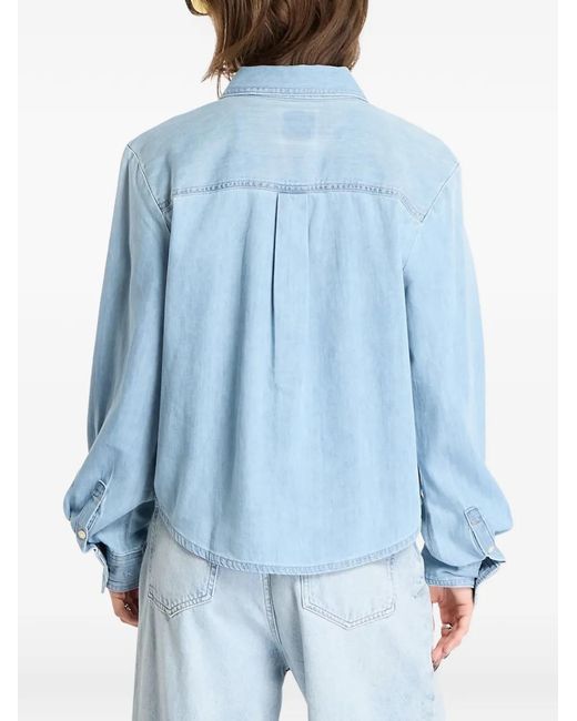 Calvin Klein Cropped Blouse in het Blue