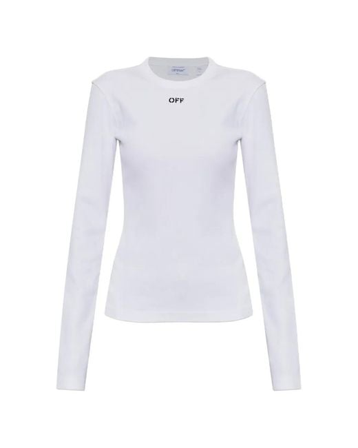Off-White c/o Virgil Abloh White Logo-Embroidered Ribbed Top