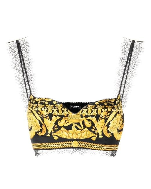 Versace Metallic Baroque-Print Top