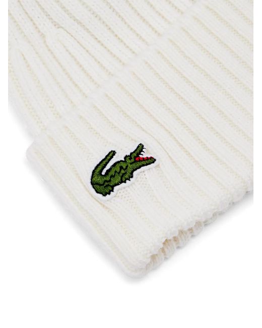 Lacoste White Logo Beanie