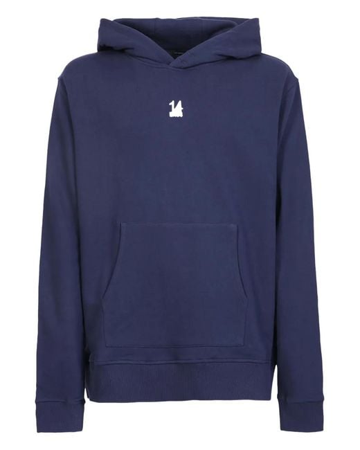 14 Bros Blue Logo Hoodie for men