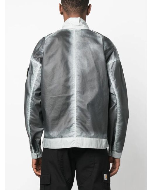 Stone Island Black Mussola Gommata-Tc Hand-Sprayed Windbreaker for men