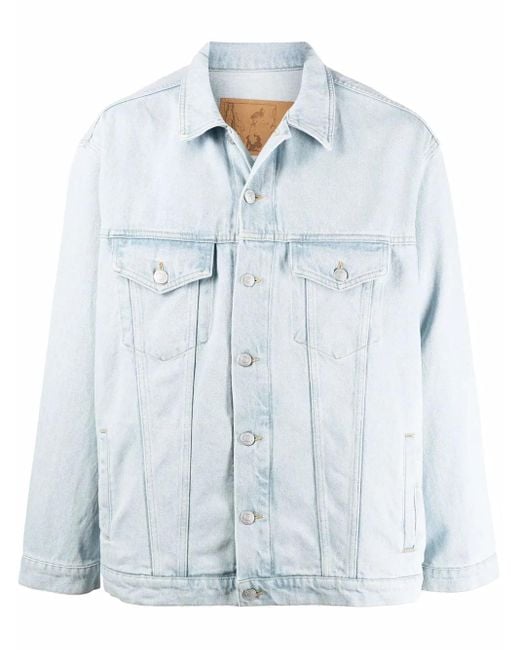 Martine Rose Blue Logo-Print Denim Jacket