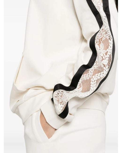 Liu Jo Natural Lace-Insert Hoodie