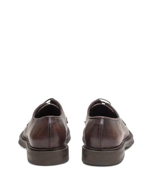 STURLINI FIRENZE Brown Leather Lace-Up Derby Shoes for men