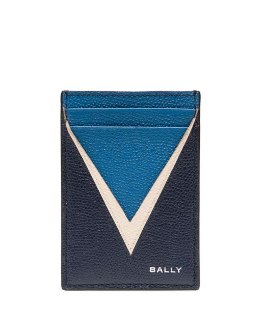 Bally Blue Logo-stamp Leather Cardholder for men