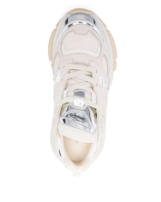 Axel Arigato White Metallic-Panel Leather Sneakers