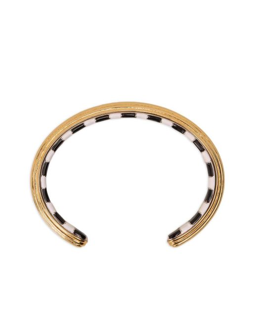 AMI Metallic Enamel-detail Cuff Bracelet