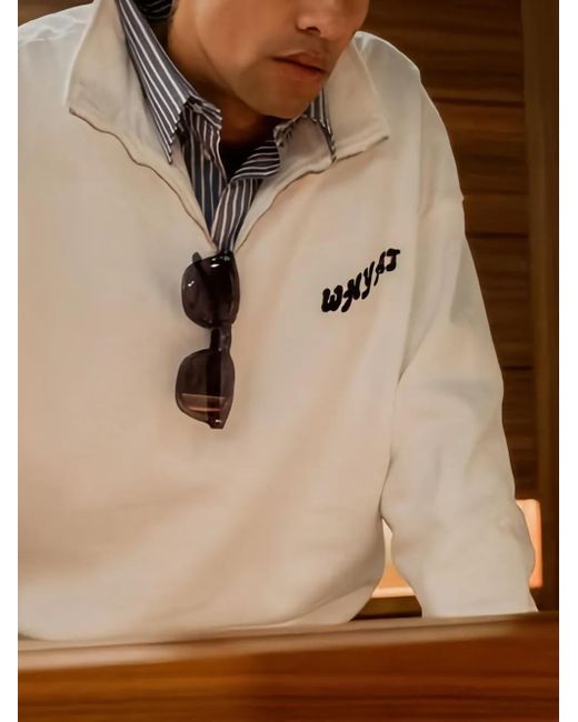 WHYAT Gray Monte-Carlo Half-Zip Sweatshirt for men