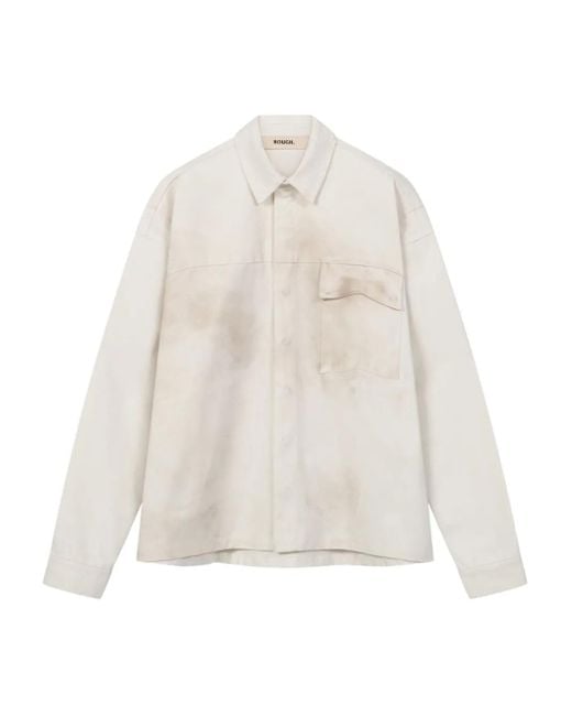 ROUGH パッチポケット シャツ White