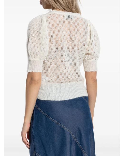 Munthe White Wool-Blend Knitted Top