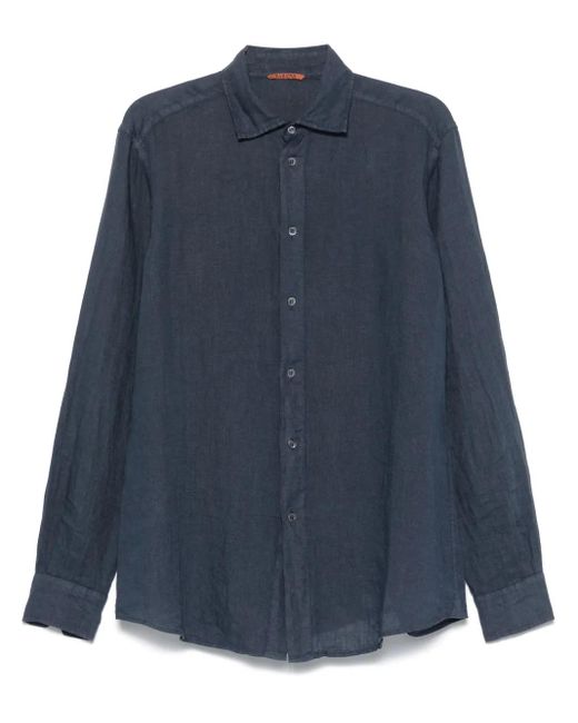 Barena Blue Linen Shirt for men