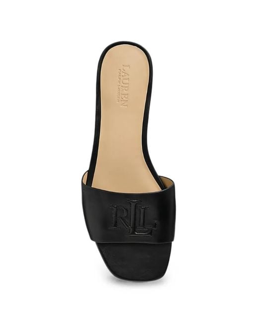 Ralph Lauren White Everley Logo-Embroidered Sandals