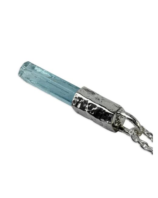 Parts Of 4 Blue Sterling Talisman Aquamarine Necklace