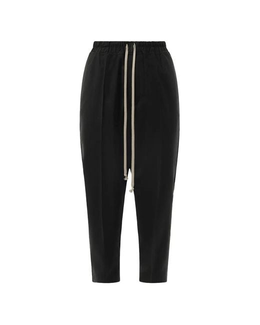Rick Owens Black Astaires Drawstring Trousers