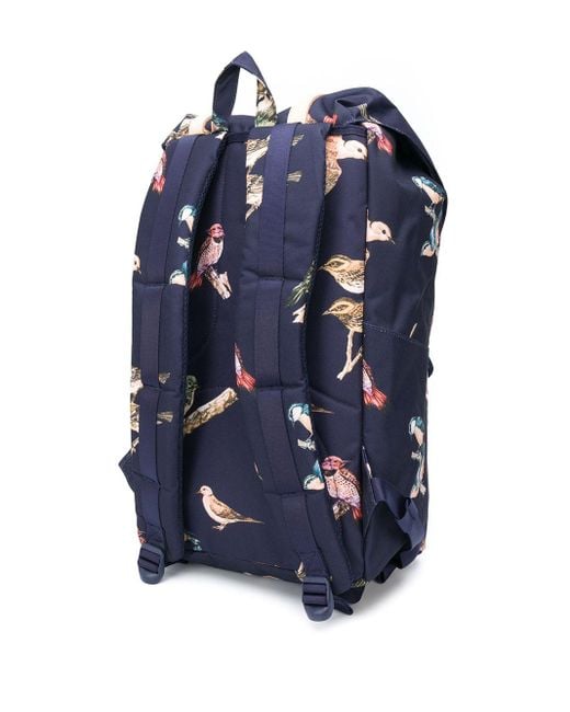 Herschel Supply Co. Synthetic Bird Print Backpack With Double Buckle Fastening in Blue Lyst