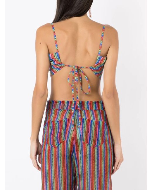 Amir Slama Red Graphic-Print Crop Top